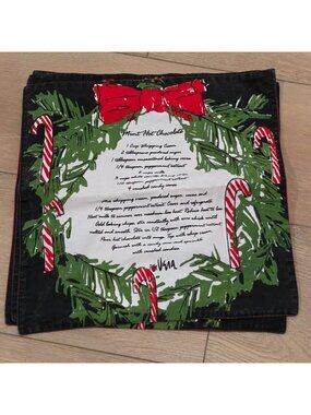 Vera Neumann 4 Vintage MCM Christmas Mint Hot Chocolate Recipe Placemats